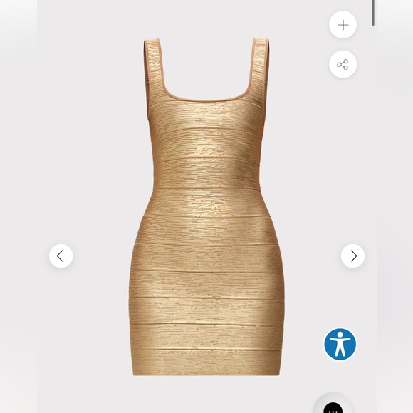 Herve Leger Dresses & Skirts - Bran new Herve Leger Gold Mini Bandage Dress